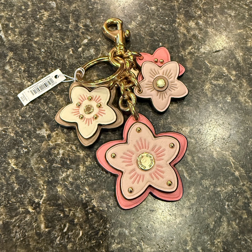 COACH NWT Wildflower Cluster Bag Charm Keychain